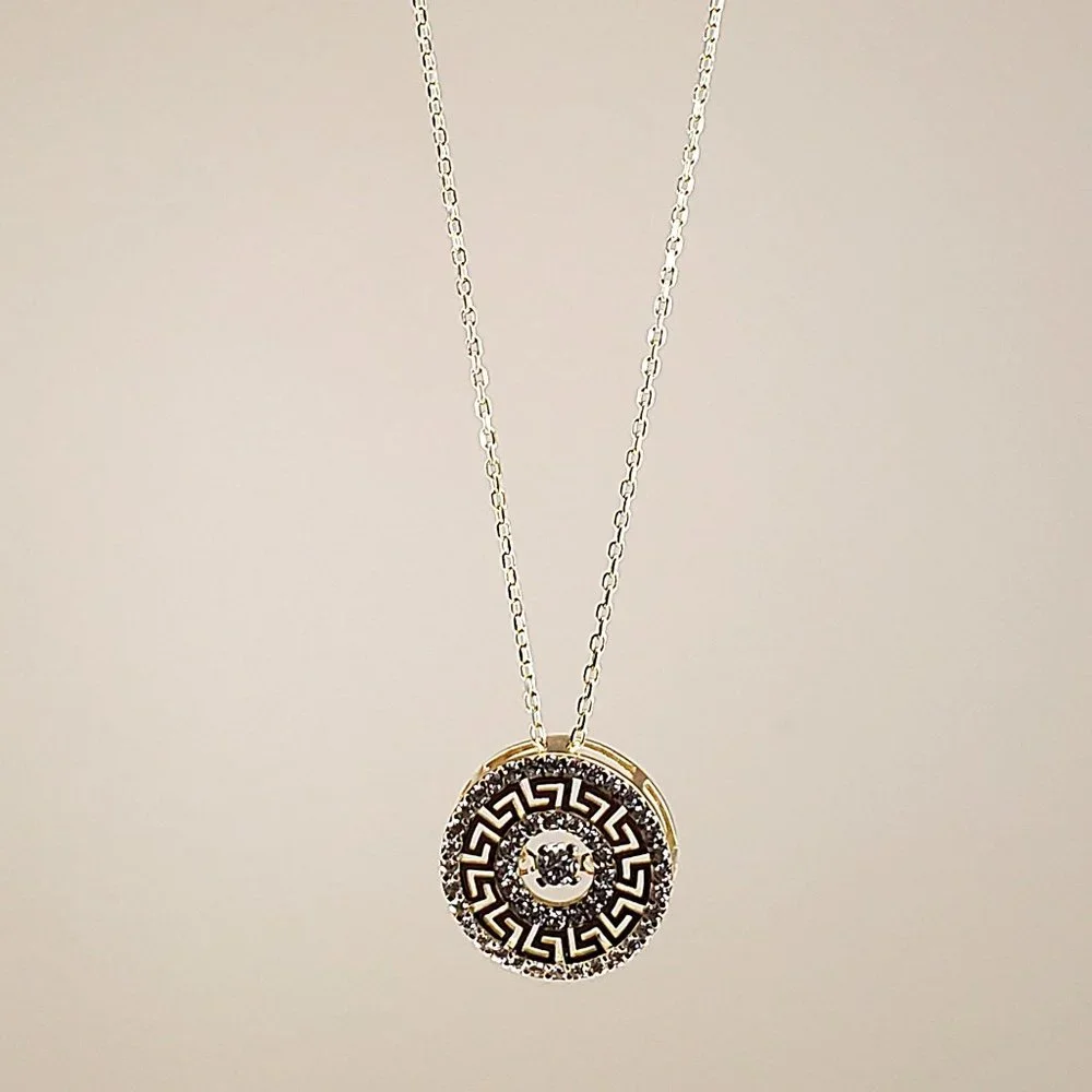 10K GOLD PENDANT NECKLACE / Gold Jewelry / Cubic Zirconia / Handmade - Picture 3 of 3